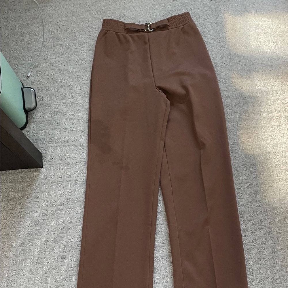 Vintage Elegant Brown Women's Pants